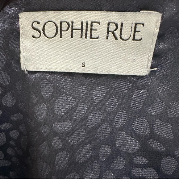 Sophie Rue Ella Navy Blue Satin Leopard Print Mini Slip Dress Lightweight - Picture 4 of 9